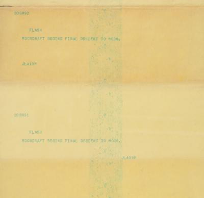 Lot #9201 Apollo 11 Moon Landing Teletype Roll - Image 3