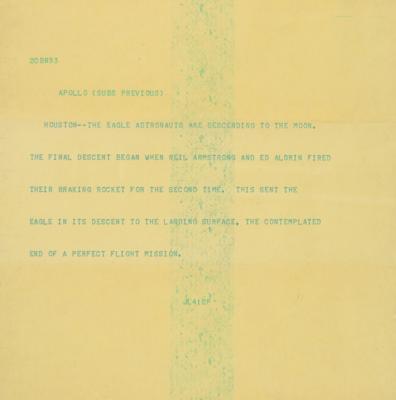 Lot #9201 Apollo 11 Moon Landing Teletype Roll - Image 4