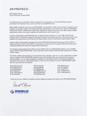 Lot #9545 Spacehab: Space Shuttle Thermal Barrier [Attested to as Flown by Astrotech] - Image 4