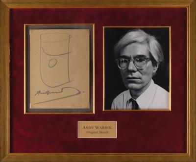 Lot #439 Andy Warhol Signed Sketch - Image 1