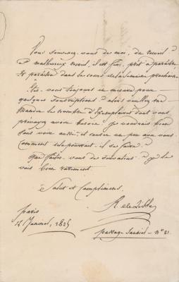 Lot #538 Claude Joseph Rouget de Lisle Autograph