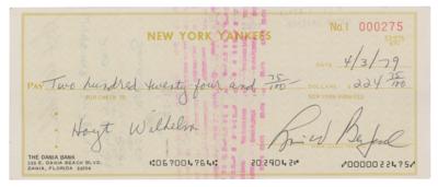Lot #769 Hoyt Wilhelm Signed Payroll Check - Image 2
