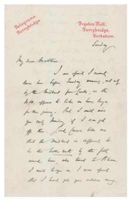 Lot #503 Bret Harte Autograph Letter Signed - Image 1