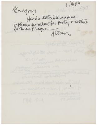 Lot #501 Allen Ginsberg Autograph Note Signed - Image 1