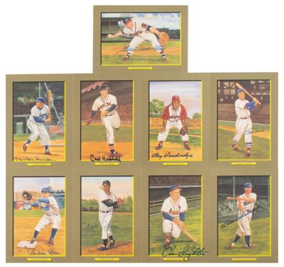 Lot #703 Baseball Hall of Famers (9) Signed Perez-Steele Cards - Image 1