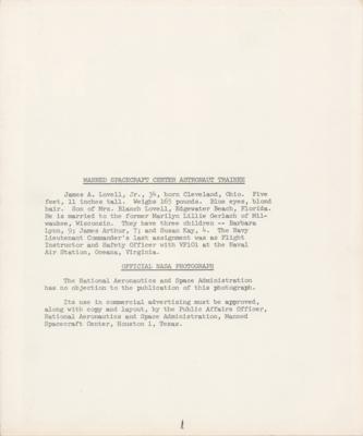 Lot #420 James Lovell Signed Photograph - Image 2