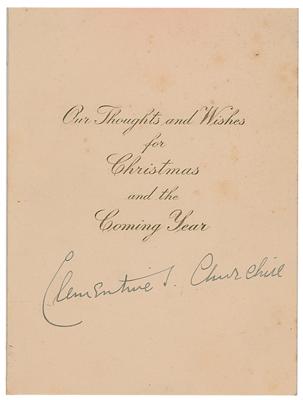 Lot #177 Clementine Churchill Signed Photograph and Signed Christmas Card - Image 2