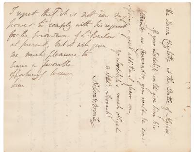 Lot #380 William Nelson, 1st Earl Nelson Autograph Letter Signed - Image 2