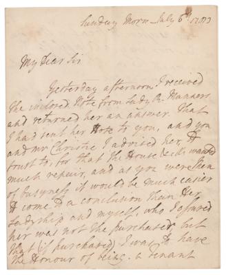 Lot #383 George Brydges Rodney Autograph Letter Signed - Image 1