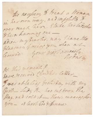 Lot #383 George Brydges Rodney Autograph Letter Signed - Image 2