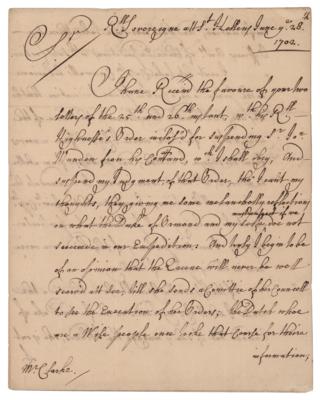 Lot #384 George Rooke Autograph Letter Signed - Image 1