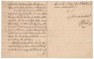 Lot #384 George Rooke Autograph Letter Signed - Image 2