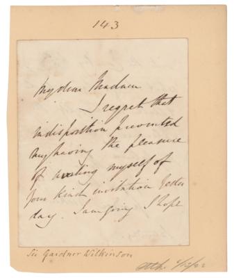 Lot #311 John Gardner Wilkinson Autograph Letter Signed - Image 1