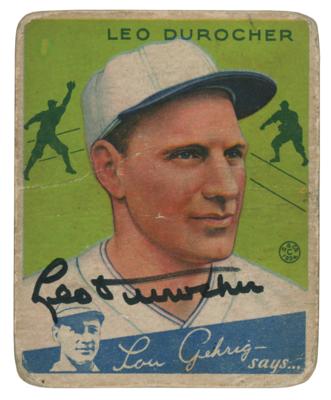 Lot #861 Leo Durocher Signed 1934 Goudey #7 Baseball Card - Image 1
