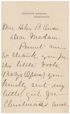 Lot #62 Mary Harrison McKee Autograph Letter Signed - Image 1