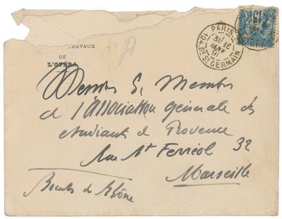 Lot #447 Charles Garnier Autograph Letter Signed - Image 2