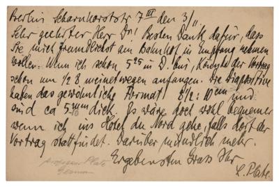Lot #269 Ludwig Plate Autograph Letter Signed - Image 1