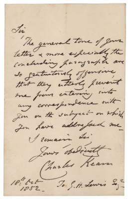 Lot #658 Charles Kean (2) Autograph Letters Signed - Image 1