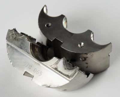 Lot #404 STS-103 Flown Propellant Line Shear Frangible Nut: Frangible nut used on the Space Shuttle Discovery during STS-103 - Image 4