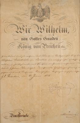 Lot #233 Kaiser Wilhelm I Document Signed - Image 1