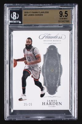 Lot #884 2016-17 Panini Flawless Diamond James Harden (25/25) BGS GEM MINT 9.5 Basketball Card - Image 1