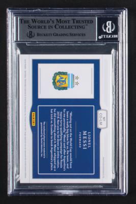 Lot #960 2018 National Treasures Colossal Materials Bronze Lionel Messi Patch (17/35) BGS NM-MT+ 8.5 Soccer Card - Image 2