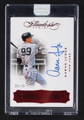 Lot #833 2017 Panini Flawless Finishes Ruby Aaron Judge Autograph (5/20) Baseball Card - Image 1