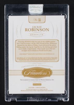 Lot #847 2018 Panini Flawless Black Jackie Robinson Diamond (1/1) Baseball Card - Image 2
