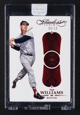 Lot #837 2017 Panini Flawless Ted Williams Ruby (9/15) Baseball Card - Image 1