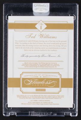 Lot #837 2017 Panini Flawless Ted Williams Ruby (9/15) Baseball Card - Image 2