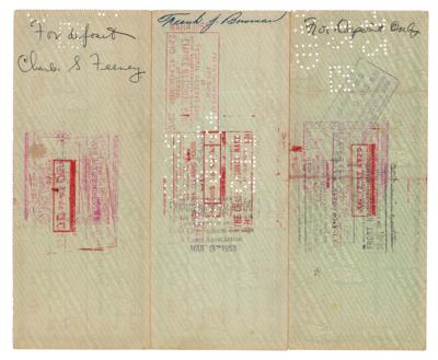 Lot #725 Giants: Horace Stoneham and Edgar Feeley (3) Signed Checks Checks - Image 2