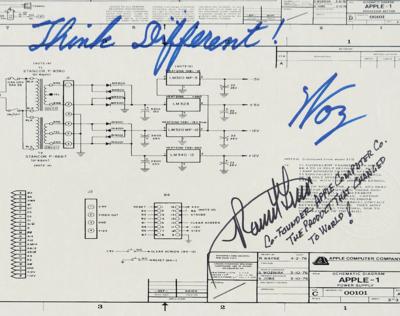 Lot #143 Apple: Wozniak and Wayne Signed Schematic - Image 2