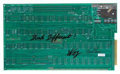 Lot #140 Apple: Wozniak and Wayne: Co-founders Wozniak and Wayne sign with the Apple imperative: 