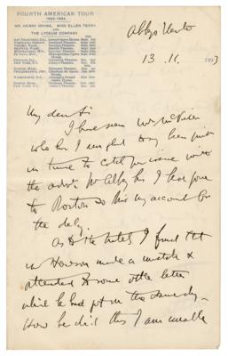 Lot #480 Bram Stoker Autograph Letter Signed