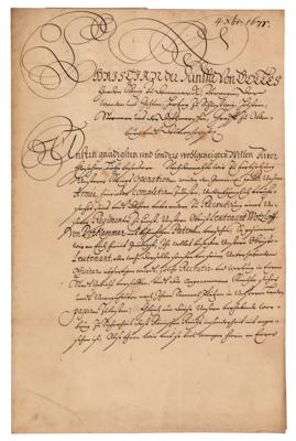 Lot #223 King Christian V of Denmark Letter Signed - Image 1