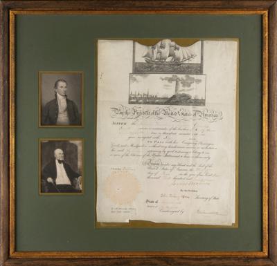 Lot #4 James Monroe and John Quincy Adams Document Signed as President and Secretary of State - Image 1