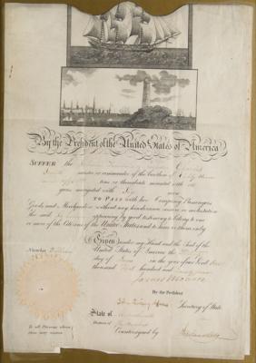 Lot #4 James Monroe and John Quincy Adams Document Signed as President and Secretary of State - Image 2