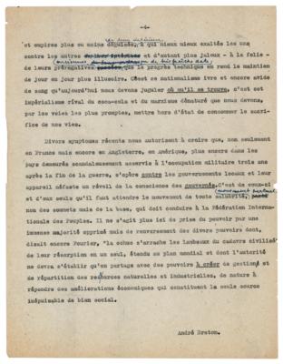 Lot #475 Andre Breton Hand-Corrected Typescript - Image 4