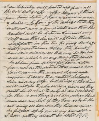 Lot #11 Andrew Johnson: Preparing to fight for his political life, Johnson goes after his bitter enemy in an eight-page handwritten letter: 