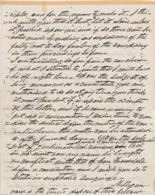 Lot #11 Andrew Johnson: Preparing to fight for his political life, Johnson goes after his bitter enemy in an eight-page handwritten letter: 