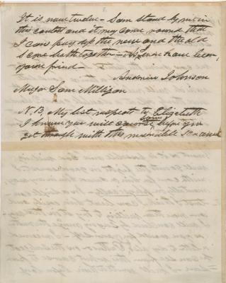 Lot #11 Andrew Johnson: Preparing to fight for his political life, Johnson goes after his bitter enemy in an eight-page handwritten letter: 