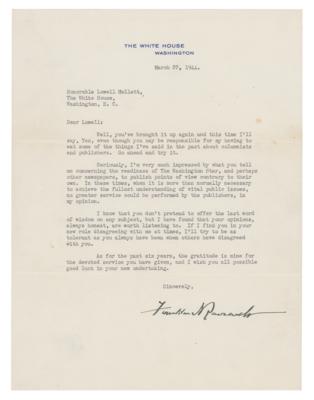 Lot #21 Franklin D. Roosevelt: FDR battles with the press, calling out Time Magazine's editor: 