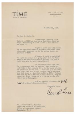Lot #21 Franklin D. Roosevelt: FDR battles with the press, calling out Time Magazine's editor: 