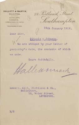 Lot #301 Titanic (4) Letters Related to August Johnson  - Image 4