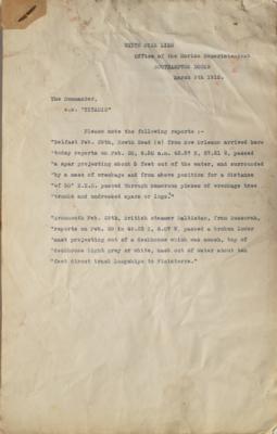 Lot #300 Titanic: Packet of (6) 'Obstruction to