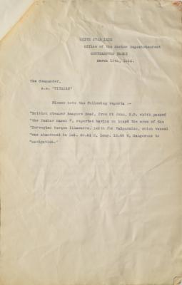 Lot #300 Titanic: Packet of (6) 'Obstruction to Navigation' Reports - Image 4