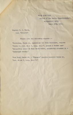 Lot #300 Titanic: Packet of (6) 'Obstruction to Navigation' Reports - Image 6
