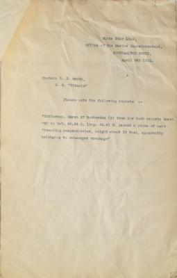 Lot #300 Titanic: Packet of (6) 'Obstruction to Navigation' Reports - Image 7