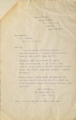 Lot #300 Titanic: Packet of (6) 'Obstruction to Navigation' Reports - Image 8
