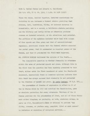 Lot #164 William J. Brennan Signed Typescript - Image 2